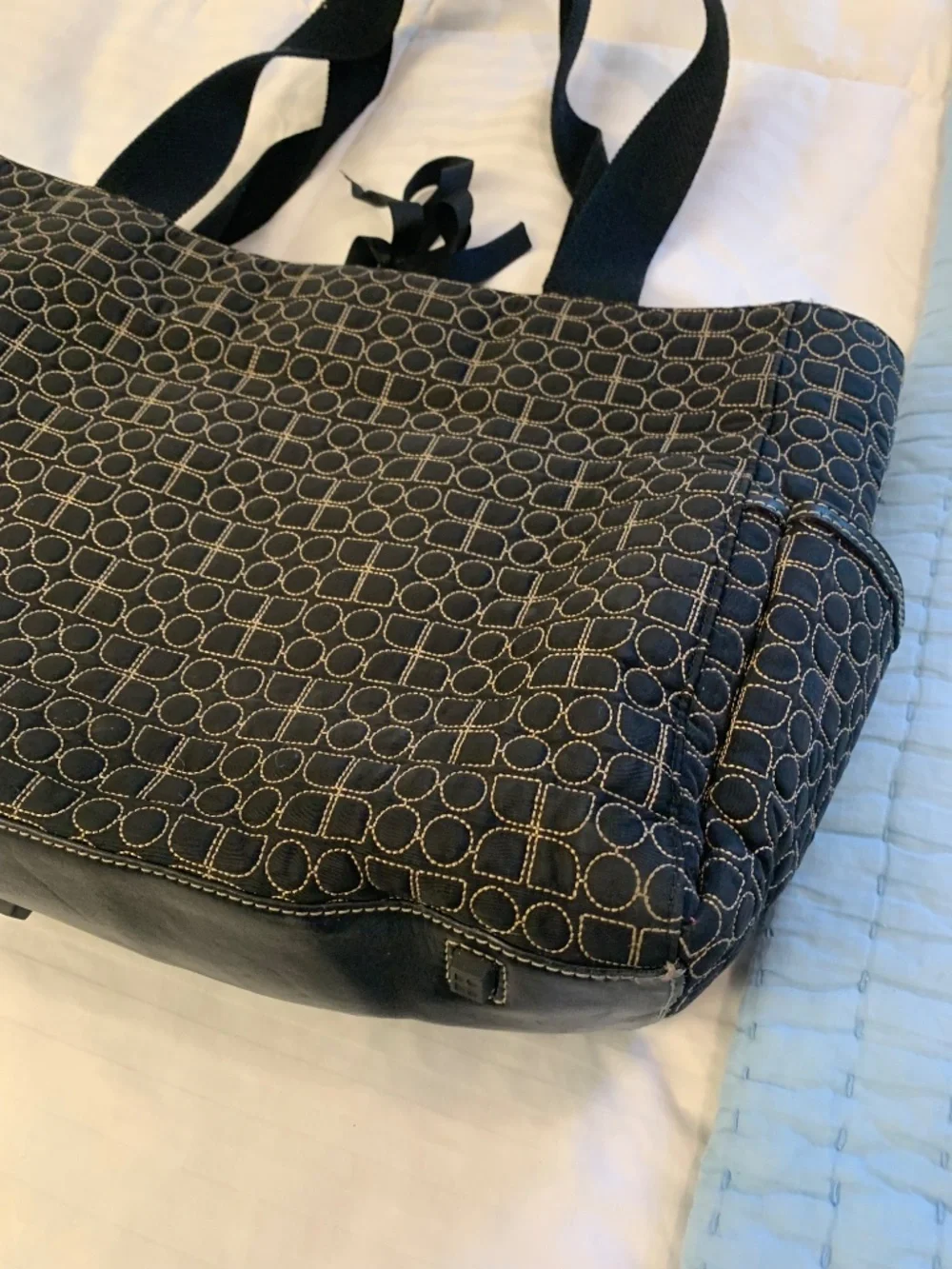 Kate Spade black quilted tote bag